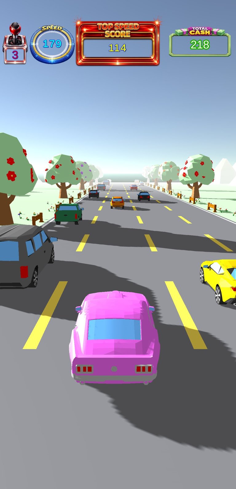 Poly Traffic colorful endless racing gameplay
