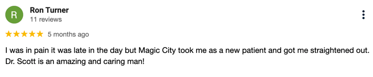 five star review from a patient #4