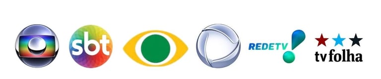 Globo, SBT, bandeirantes,rede tv,tvfolha,record