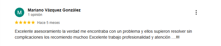 testimonio de un clientes agradecido con el servicio