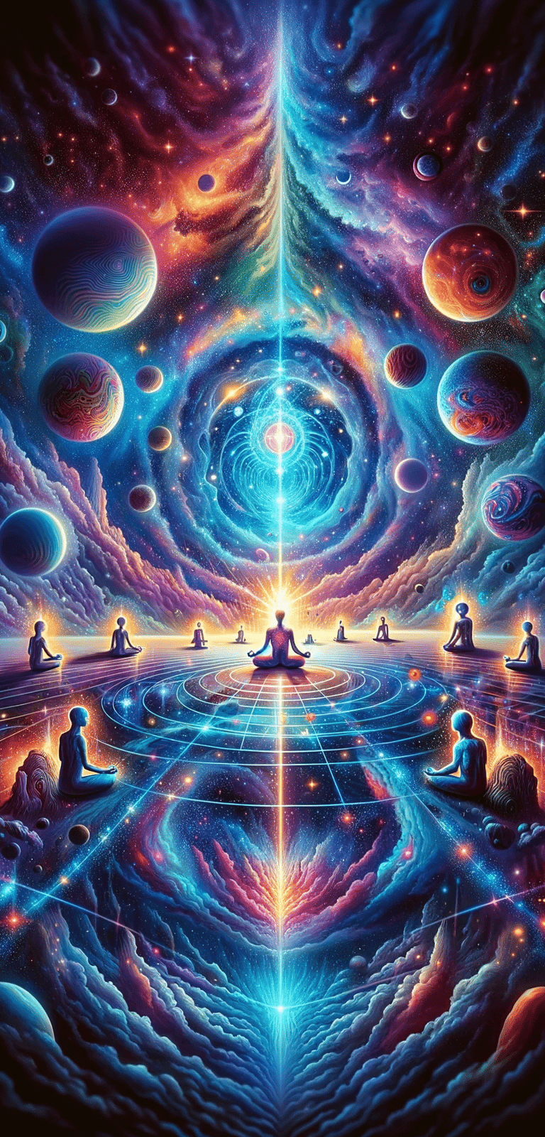a man sitting in a meditation position with a large amount of meditation