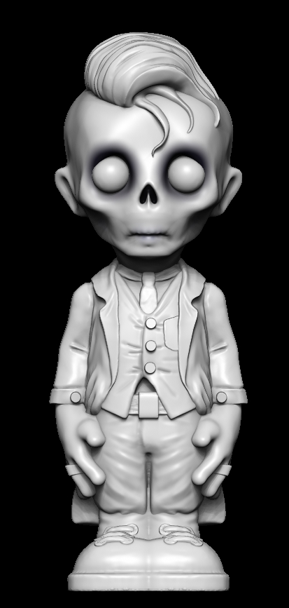 Stylised gothic boy character sculpt created using detailed 3D sculptural services