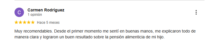 recomendación de una cliente conforme