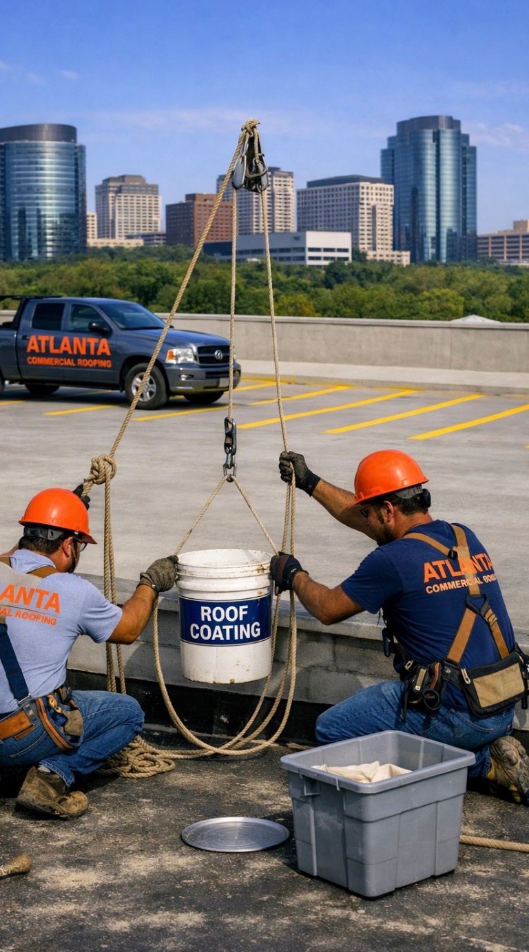 Atlanta commercial roofing company roof coating 