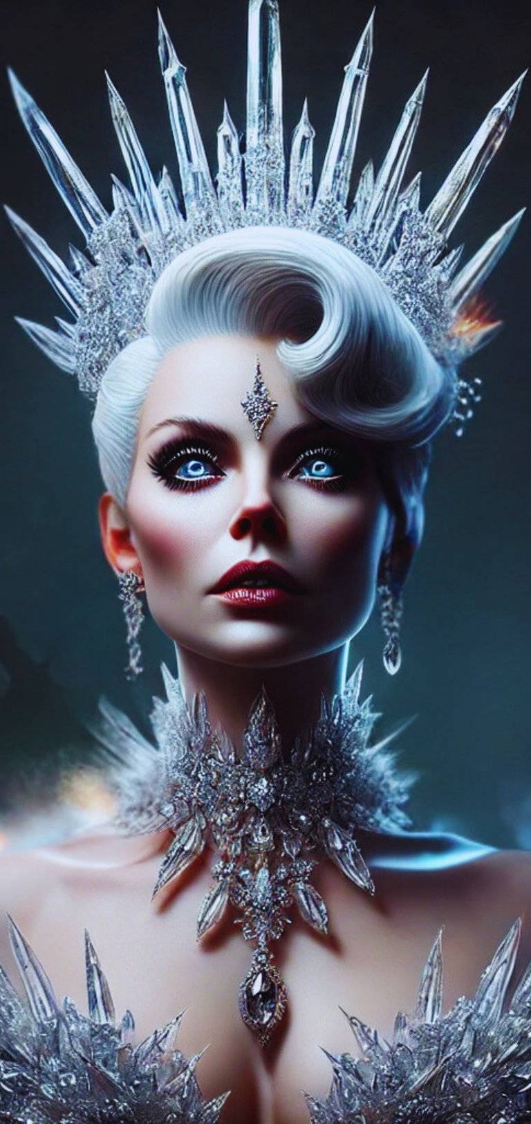 Haunting Salt Queen Beauty, embodying the allure and danger of excessive sodium consumption.