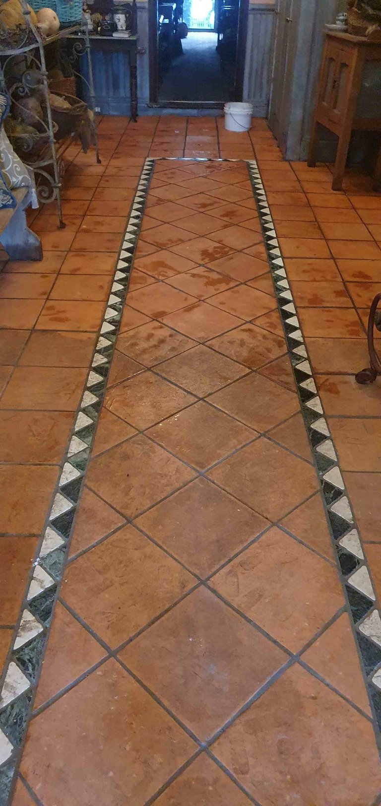 Before and after terracotta tile cleaning Maitland