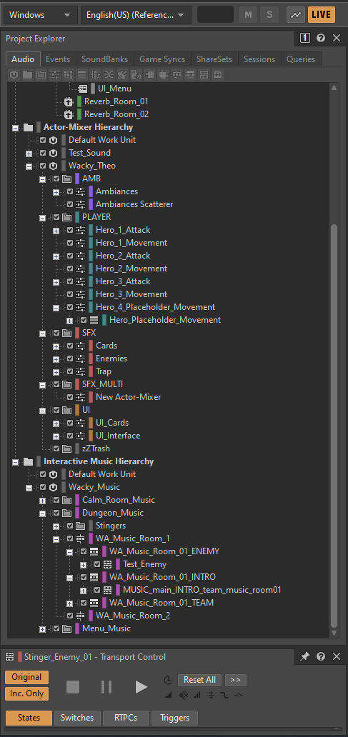 Session Wwise, Audio Engine, Moteur Audio, Audio Kinetic