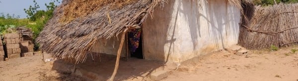 Traditional thatched roof house in a village | Birding Adventures Gambia