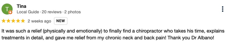 five star review from a patient #8