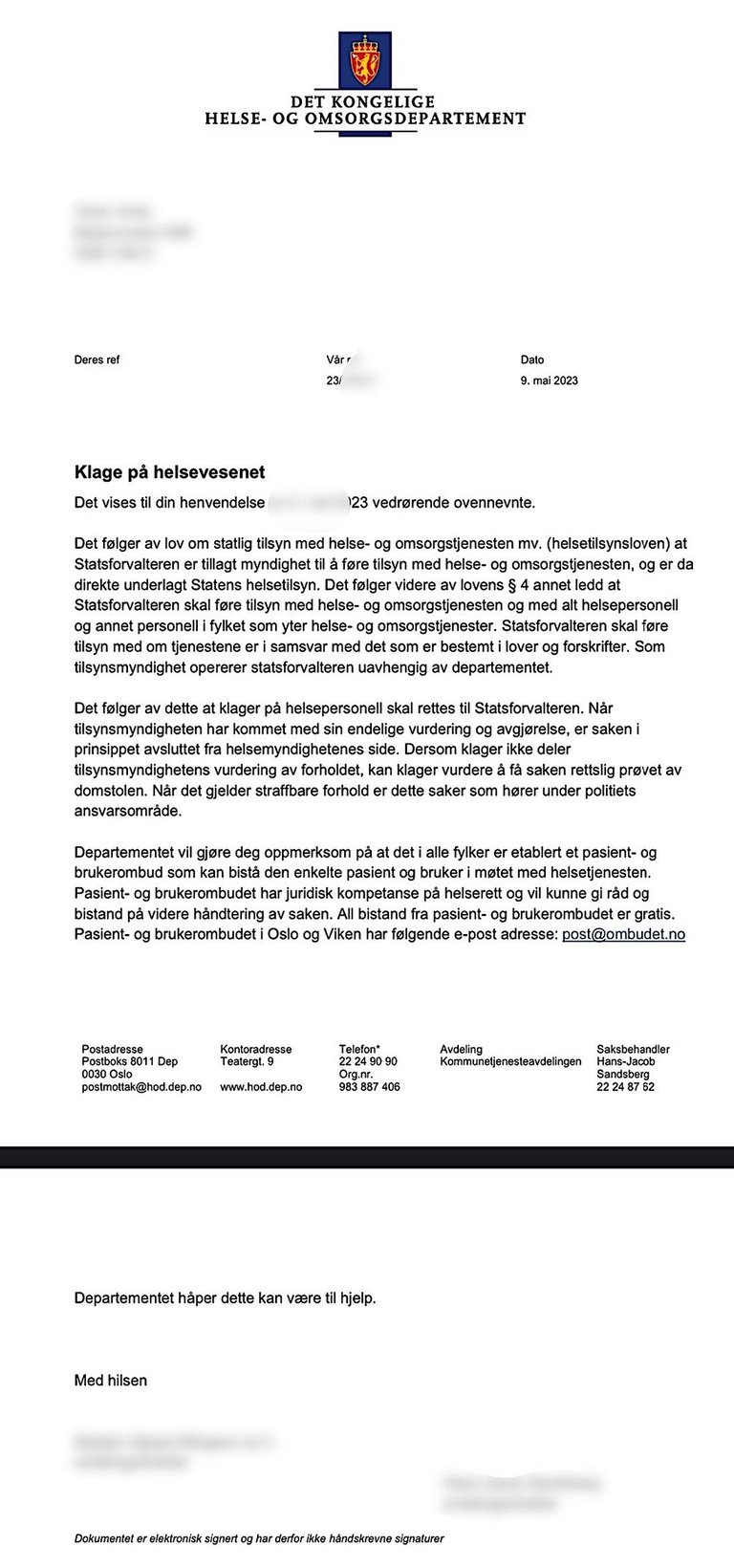 Statsforvalteren, Dr. Christer Torgilstveit Larsen, oslo kommune frogner helse, medpoint as,fastlege