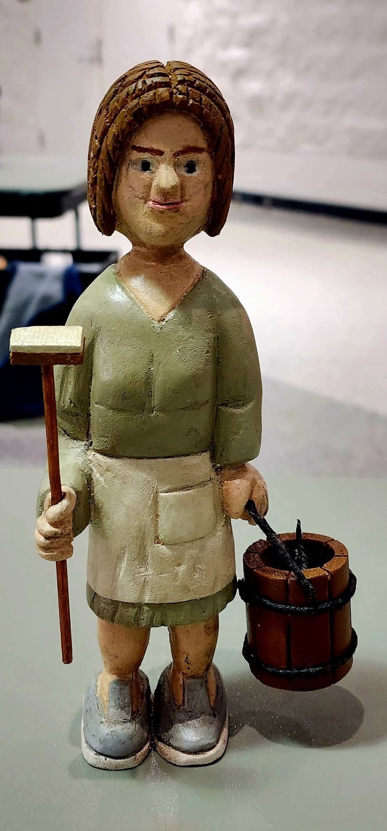 The Cleaning Lady Sister Carved by Ron Gonyea 