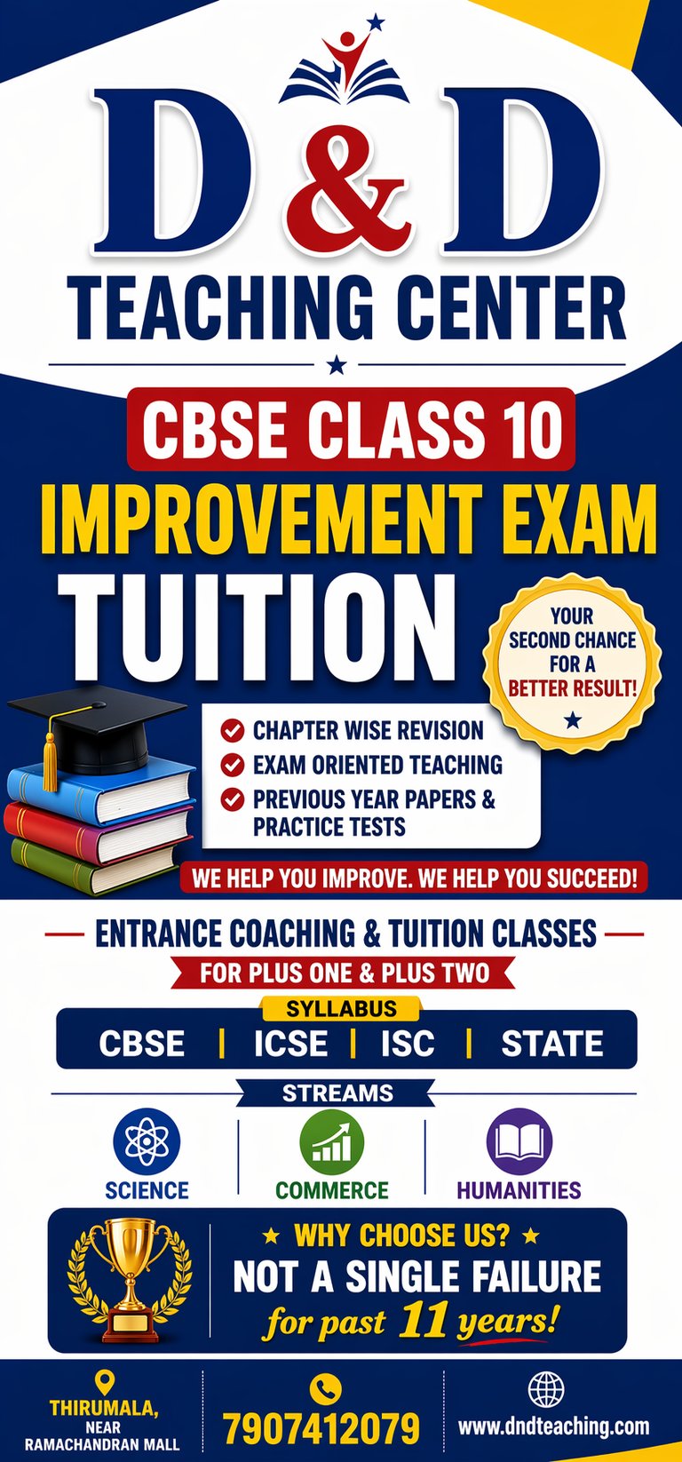 tuition classes for cbse class 10 improvement exam, offline center in thirumala, thiruvananthapuram,
