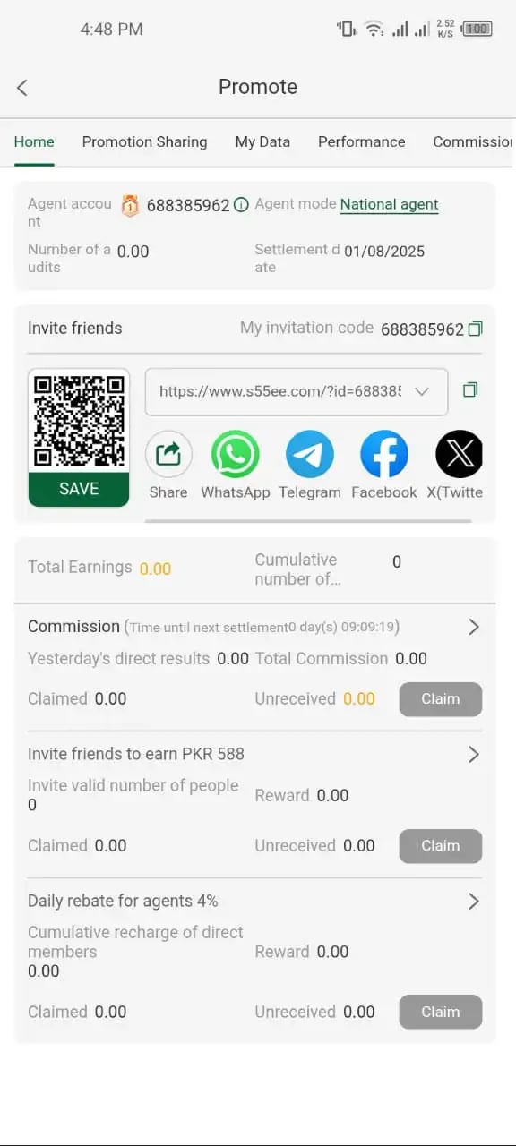 Invite friends using S55 Game referral code and earn bonus coins after each successful registration and gameplay.