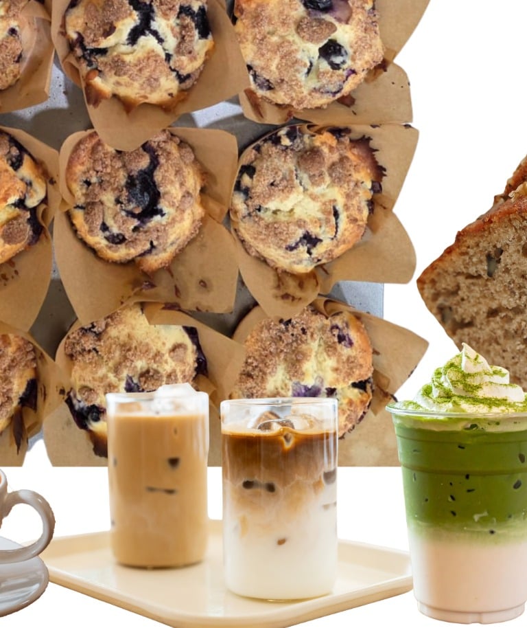 latte muffin matcha infused baked goods