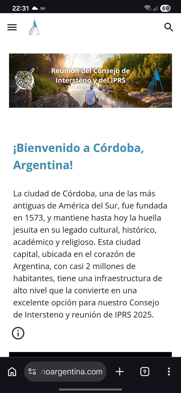 sitio web hecho por hongui, evento de intersteno internacional que se llevó a cabo en el 2025 