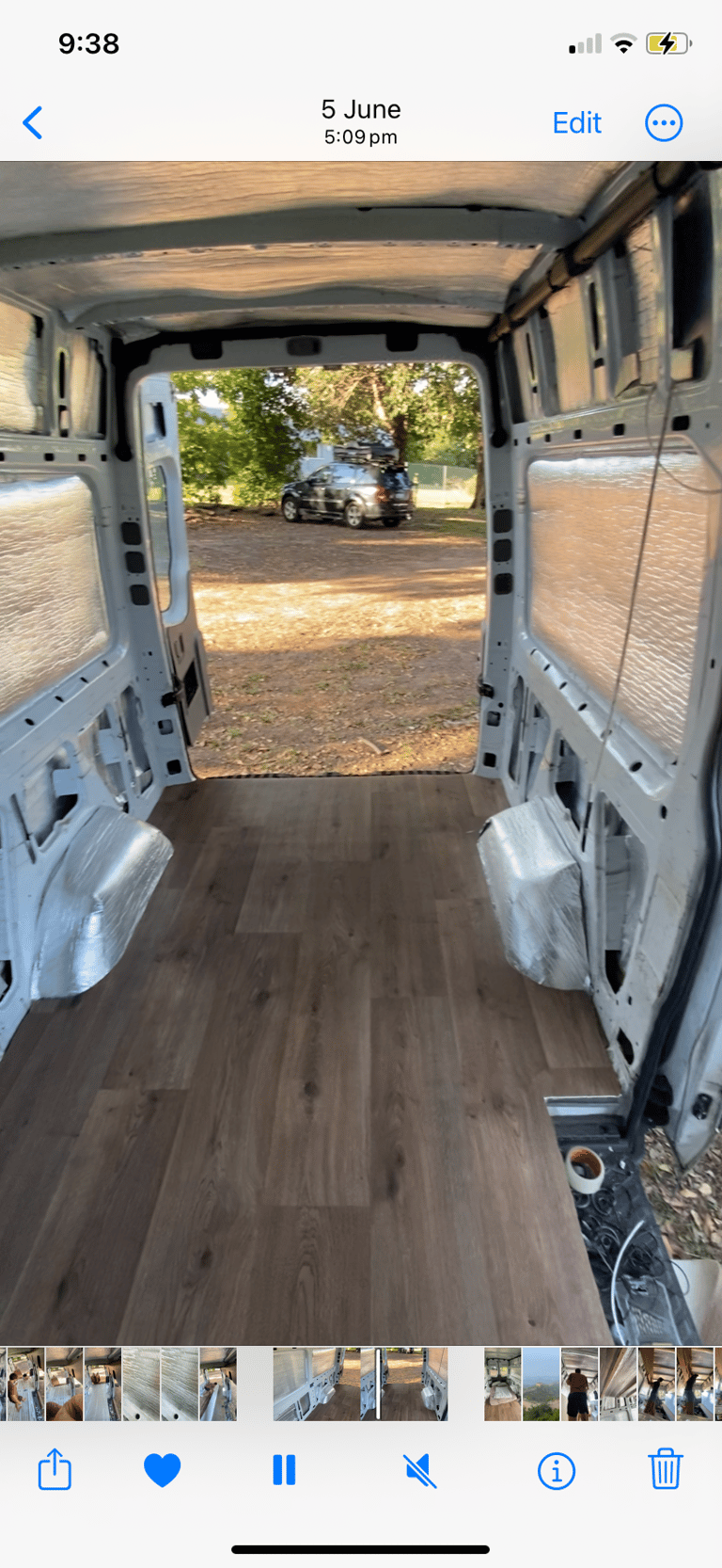 vinyl sheet floor in campervan diy