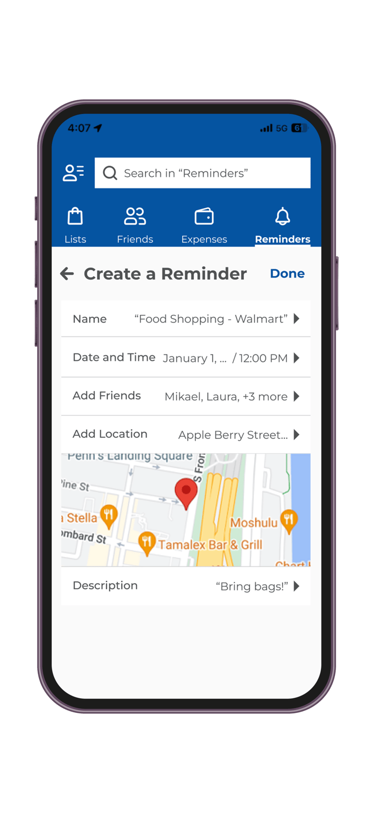 Create a Shopden Reminder