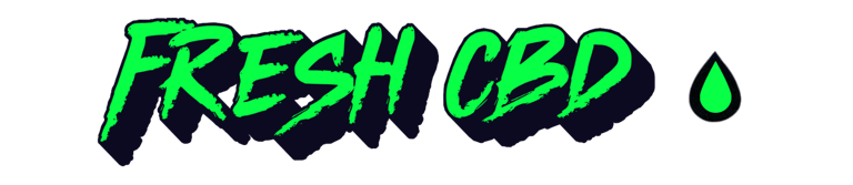 Logotipo Fresh CBD con gota de aceite de CBD verde