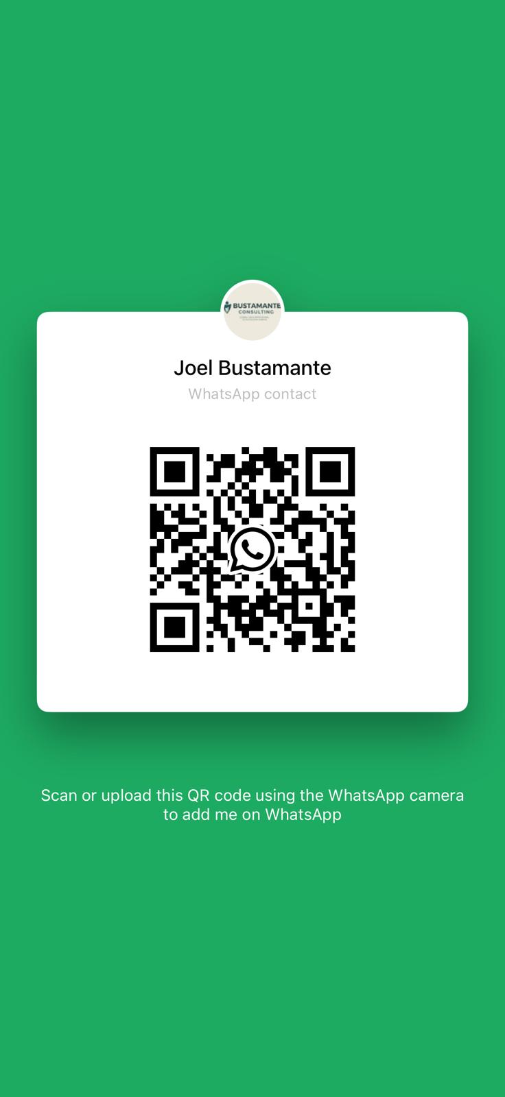 QR CODE PARA ESCRIBIRLE POR  WHATS APP JOEL BUSTAMANTE 