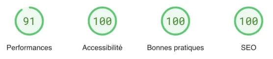 résultats test Page Speed Insight