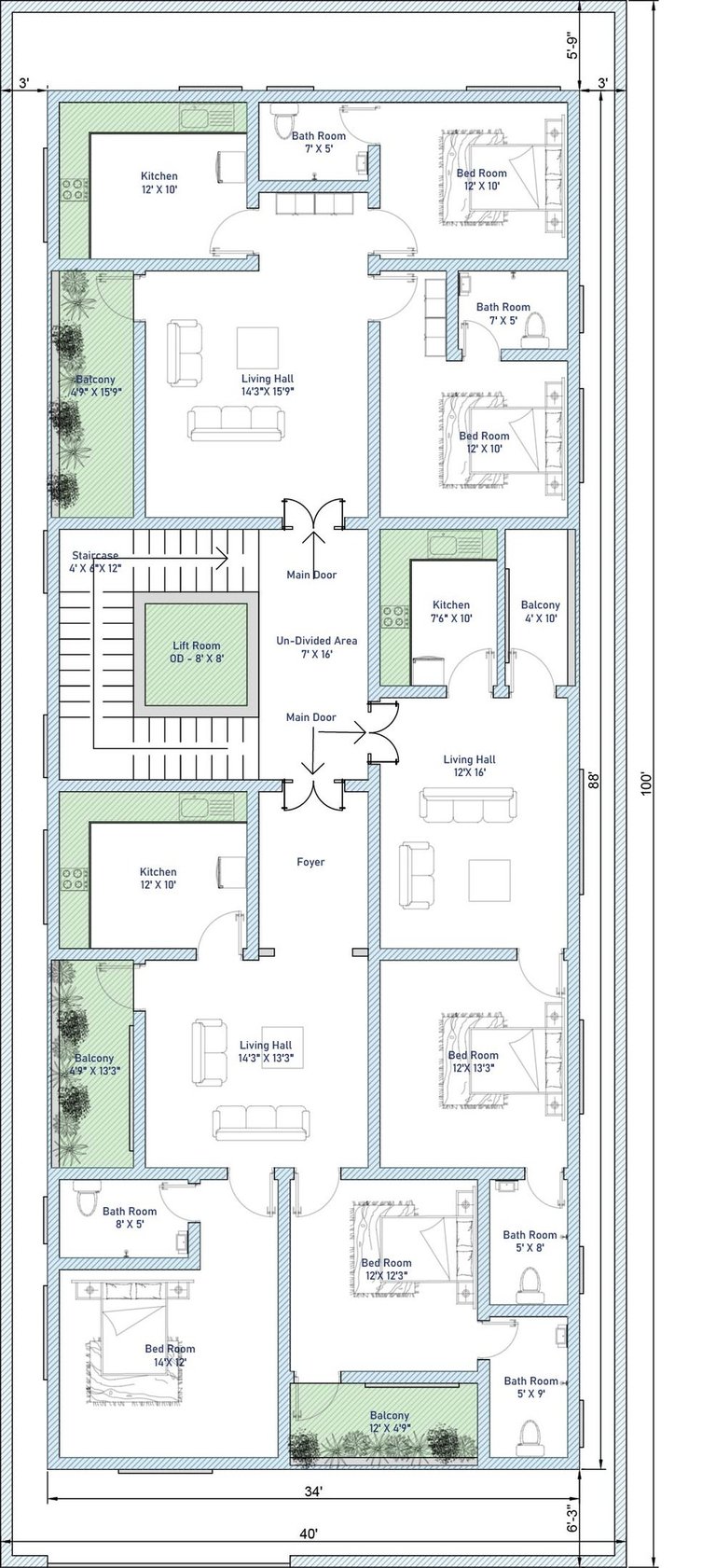 Construction in Thanjavur Floor Plan Drawing