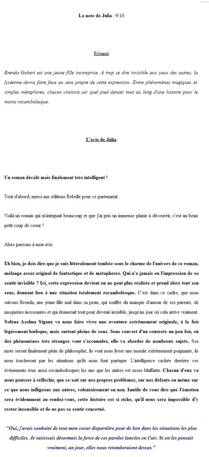 chronique livre en toute transparence azelma sigaux elo-dit