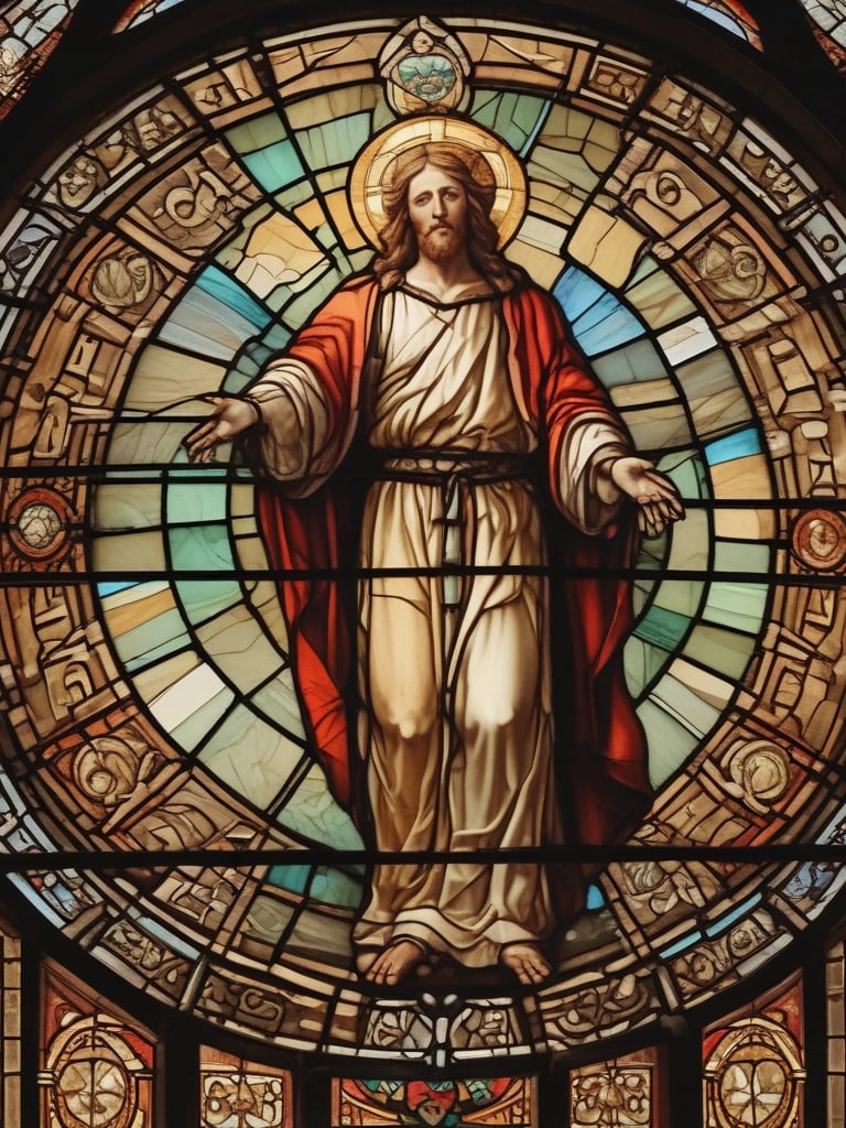 blue and white striped round textile