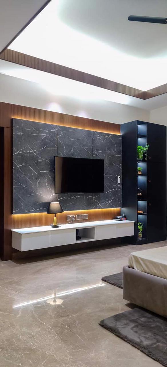 Luxury Modern Interior Design for Flats Apartments- modern TV wall