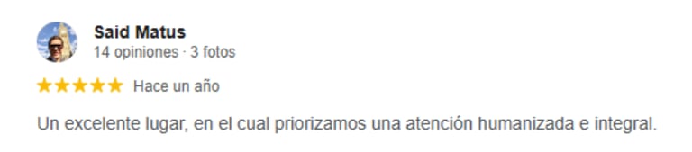 5 estrellas, atención humanizada