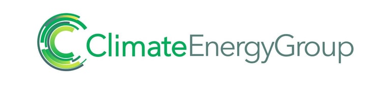 Climate Energy Group logo featuring a green circular icon and modern sans-serif typography.