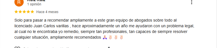 Recomendación de un cliente feliz