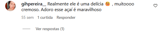 Cliente demonstrando satisfação na compra dos produtos da Açaí Mais Brasil 
