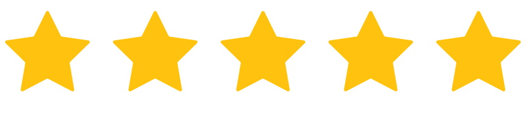 five gold stars highlighting a review