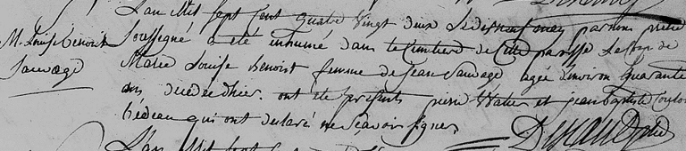 Death of Marie Louise Benoit