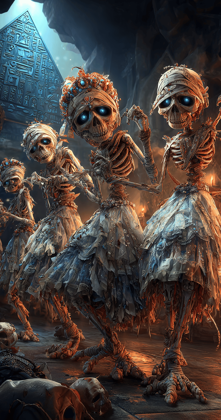 skelton conga dance line