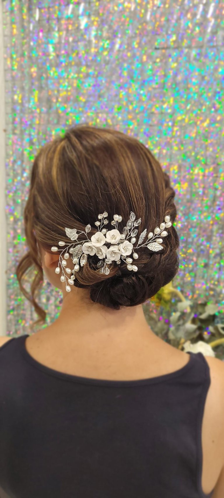 Bridal bun with hair accessory