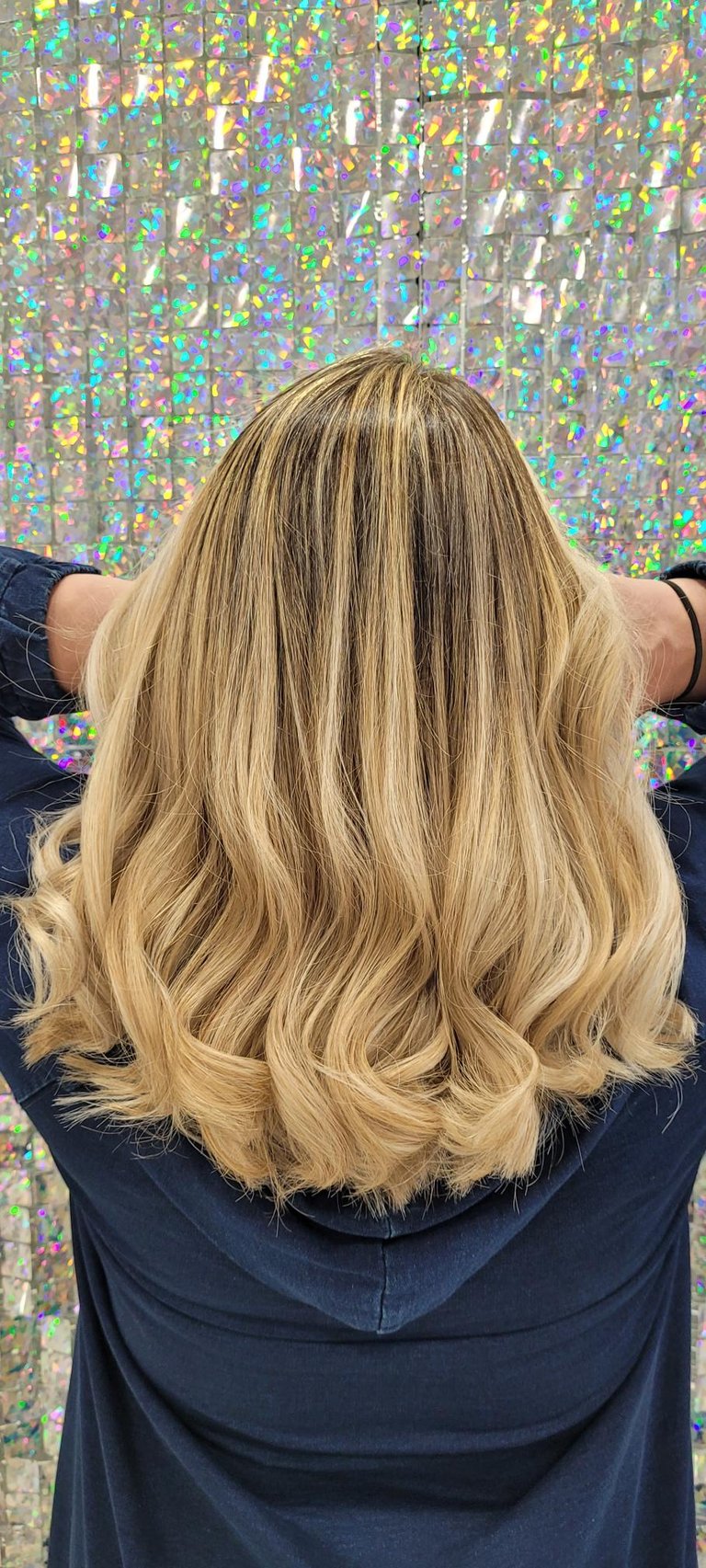 a woman with blonde hair 