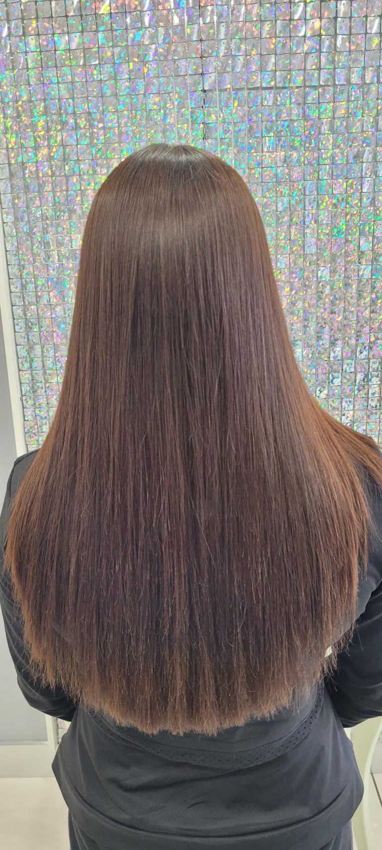 Long straight brunette hair