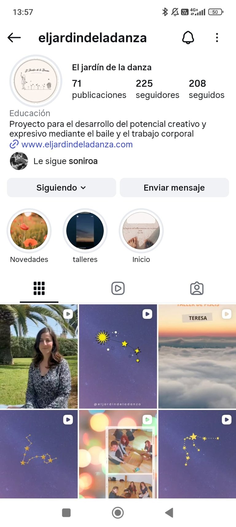 optimización de feed de Instragram llavoretes social media para el jardin de la danza