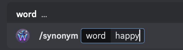 WordWiz Discord command example