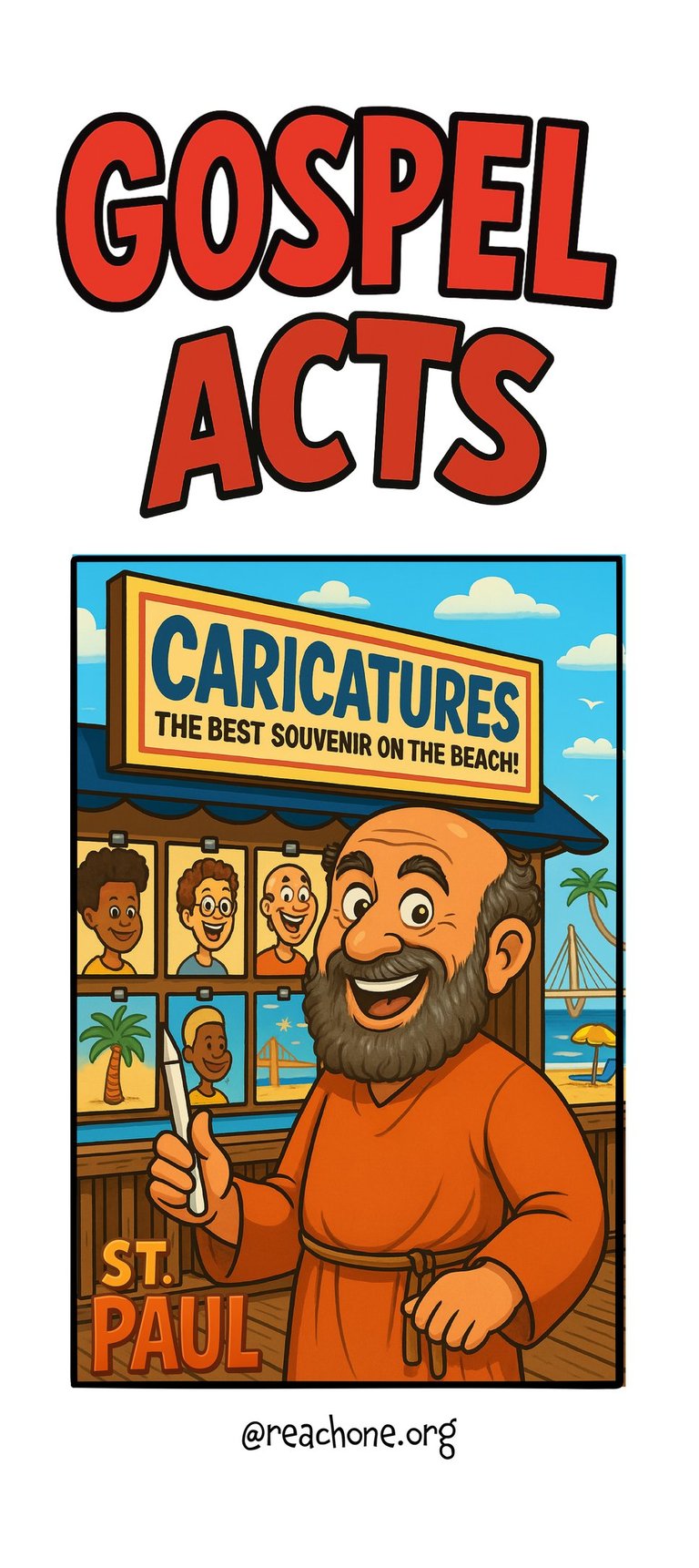 St Paul draws caricatures to save souls—even at the Beach
