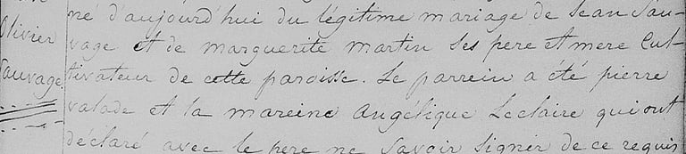 Birth of Jean Olivier Sauvage