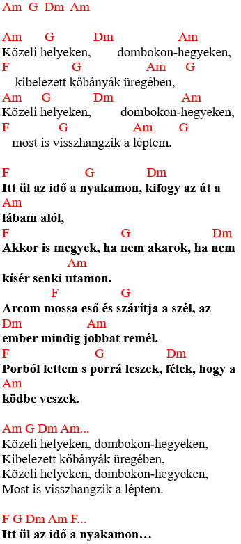 Akkordok és zeneszöveg: Bikini