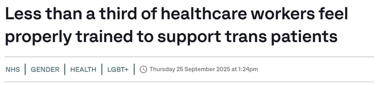 Less than a third of healthcare workers feel properly trained to support trans patients