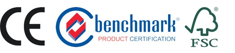 a group of three logos for a company