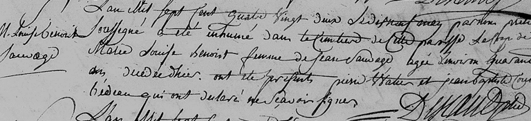 Décès de Marie Louise Benoit