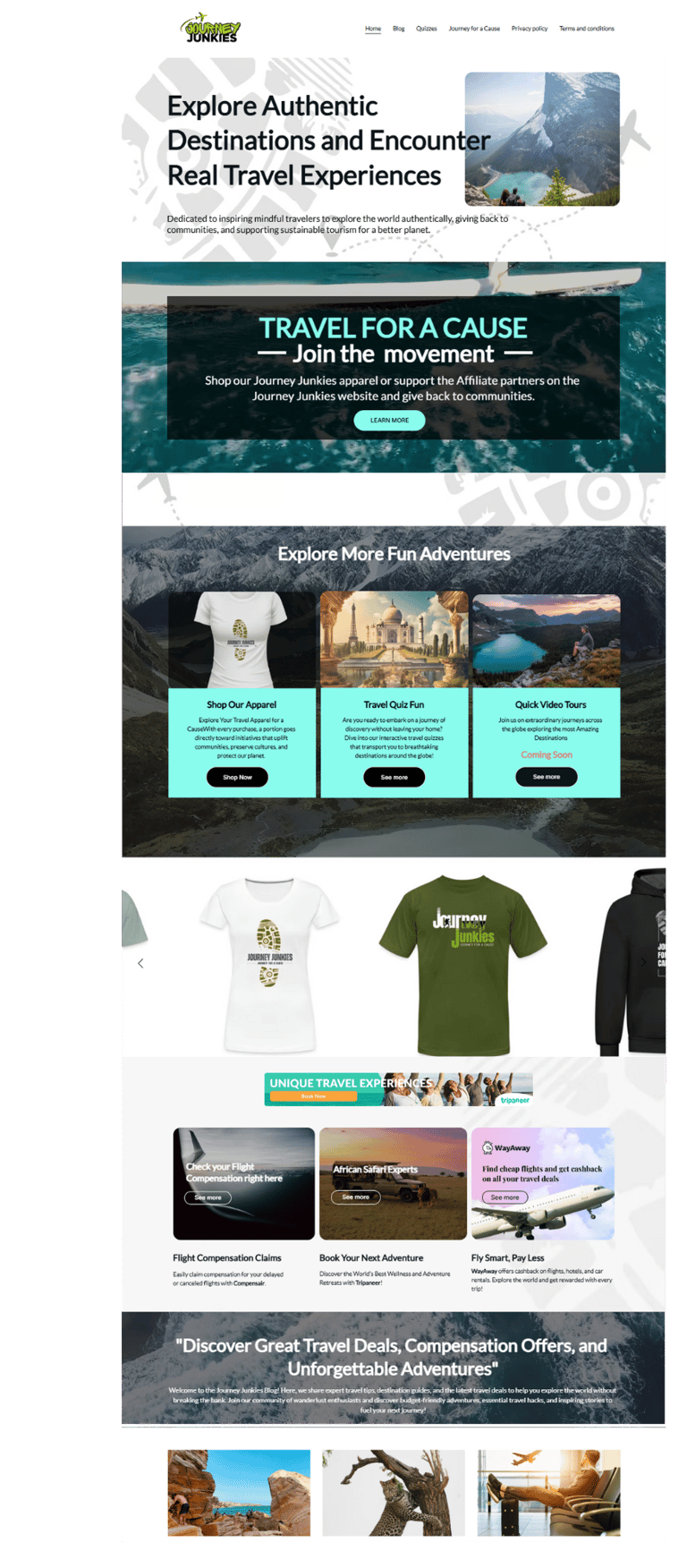 Portfolio - Journey Junkies website