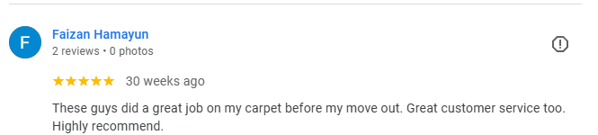 McMurray Steam Cleaning Services client review