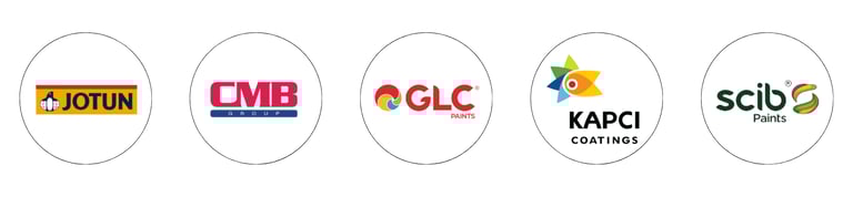 a group of big paints companies logos in Egypt brands