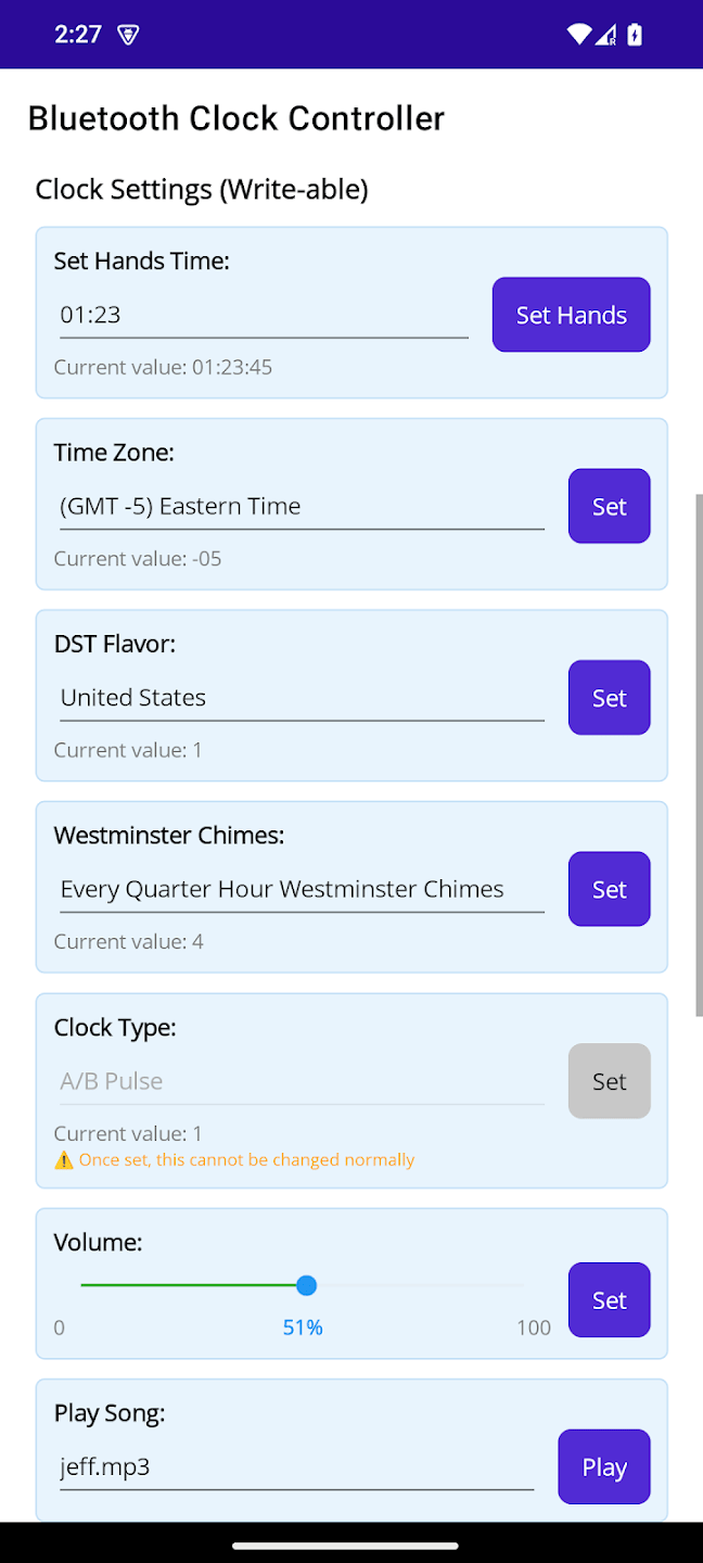 Clock controller screen 3